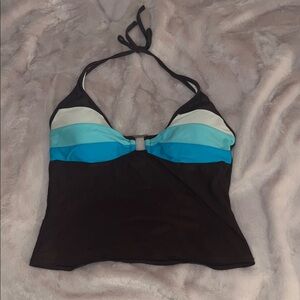 Black and Blue Halter Top